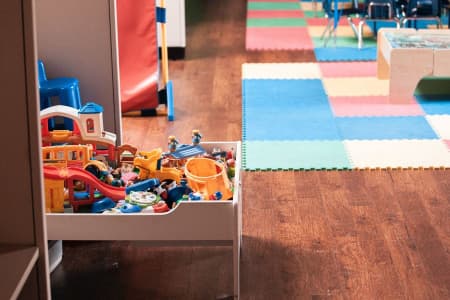 basement playroom on a budget