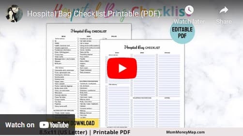hospital bag checklist for mom dad and baby